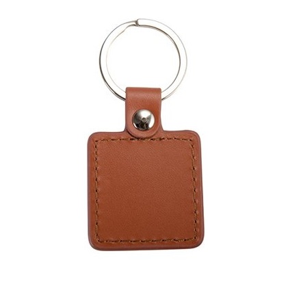 Square leather keychain for printing
